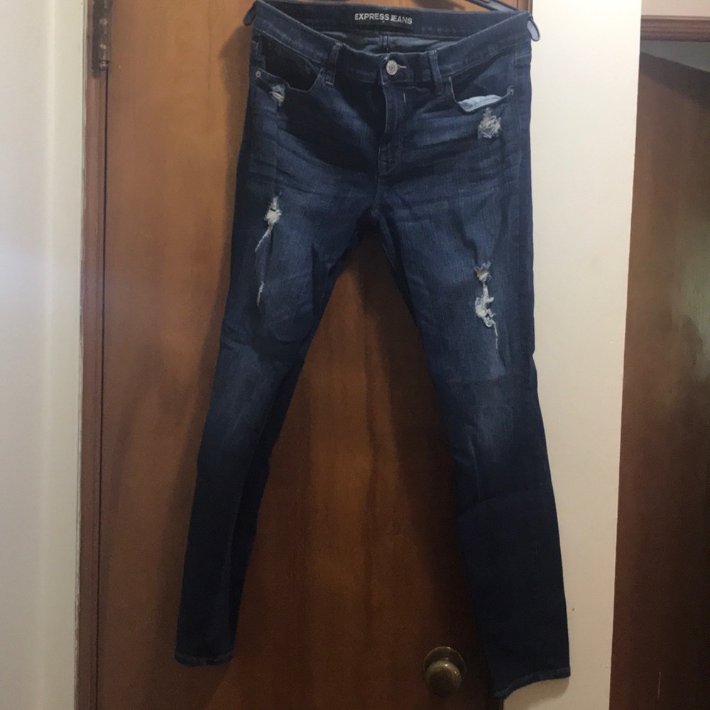 Express size 10 mid-rise legging jean distressed
